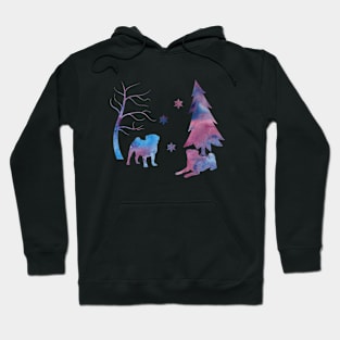 Pugs Winter Art Hoodie